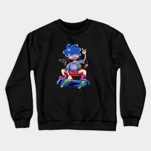 boys ride on skateboards Crewneck Sweatshirt